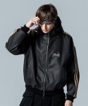 画像18: 【glamb 2025Spring先行予約】glamb グラム / Synth Leather Hooded Track Jacket (2色展開) (18)