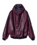 画像3: 【glamb 2025Spring先行予約】glamb グラム / Synth Leather Hooded Track Jacket (2色展開) (3)