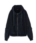 画像2: 【glamb 2025Spring先行予約】glamb グラム / Distorted High Neck Hoodie (1色展開) (2)