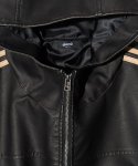 画像6: 【glamb 2025Spring先行予約】glamb グラム / Synth Leather Hooded Track Jacket (2色展開) (6)