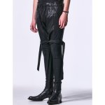 画像2: 【2025SS先行予約】kiryuyrik キリュウキリュウ / High Tension Jersey Coating Straped Saruel Pants (1色展開) (2)